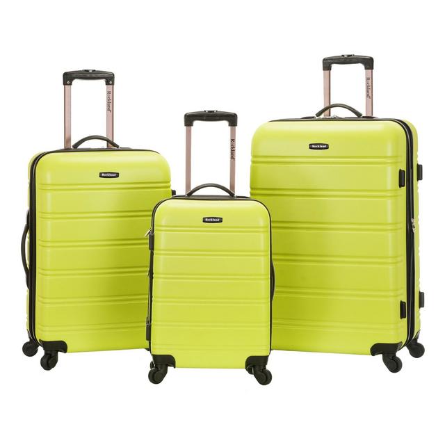 Rockland Melbourne 3pc ABS Luggage Set - Lime