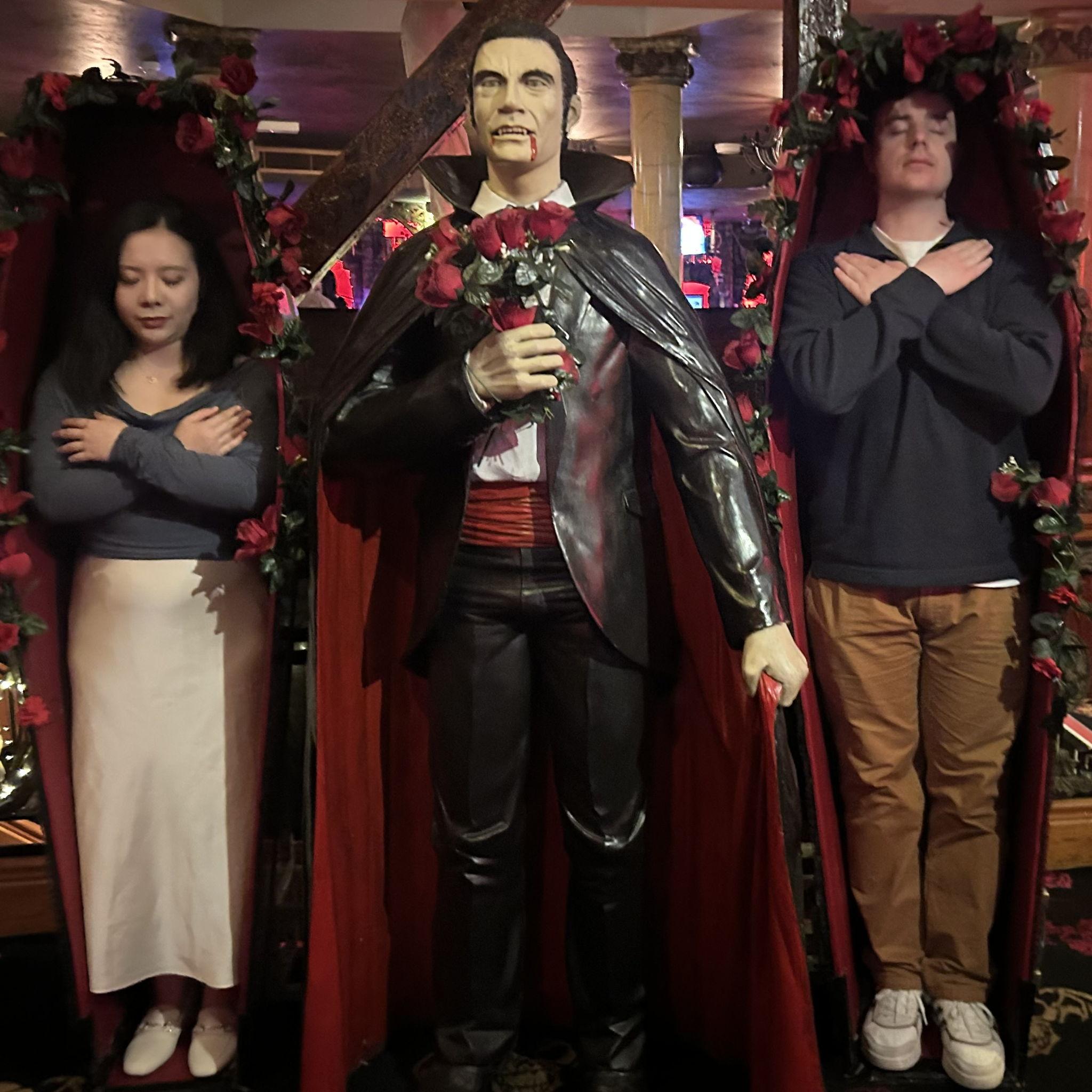 June 2025, Gold Coast, Australia - Just practising for later. This Dracula's show and dinner was a creative and fun evening out.