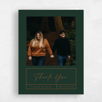 Dark Forest, Green Wedding Thank You - Colfax Photo