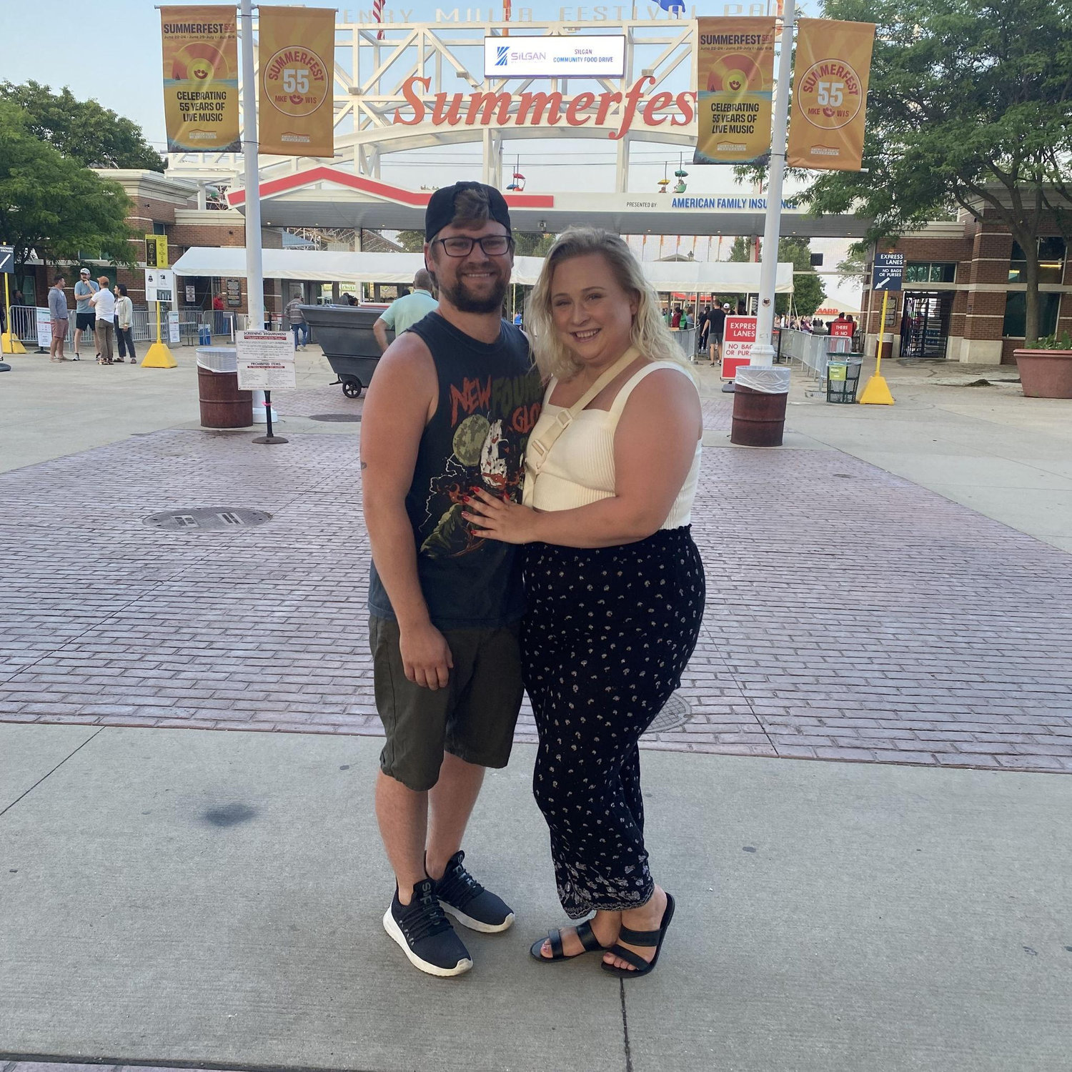 At the spot they met on their 1 year anniversary