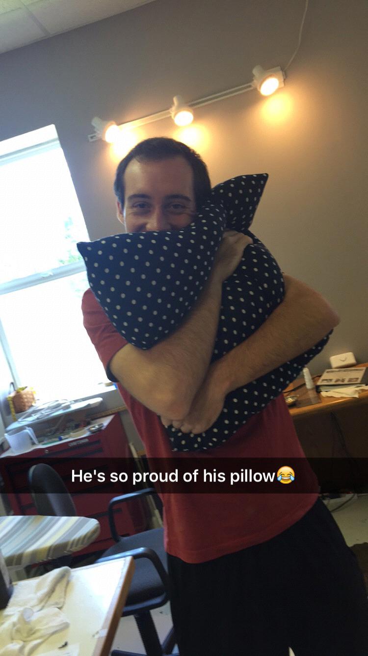 I have even kind of taught him how to sew.