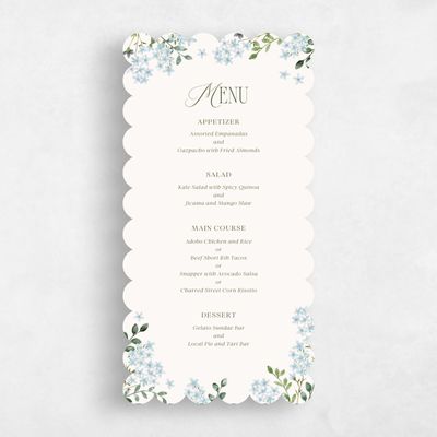 Beige Scalloped Wedding Menu - Daisi