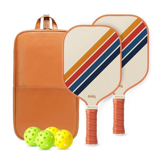 Dinkly Pickleball Paddles Set of 2/4- USAPA Approved Graphite/Fiberglass Pickleball Racket, 2 Pickleball Rackets, 4 Balls and 1 Portable Carry Bag, Aesthetic Pickle Ball Set for Men Women Beginners