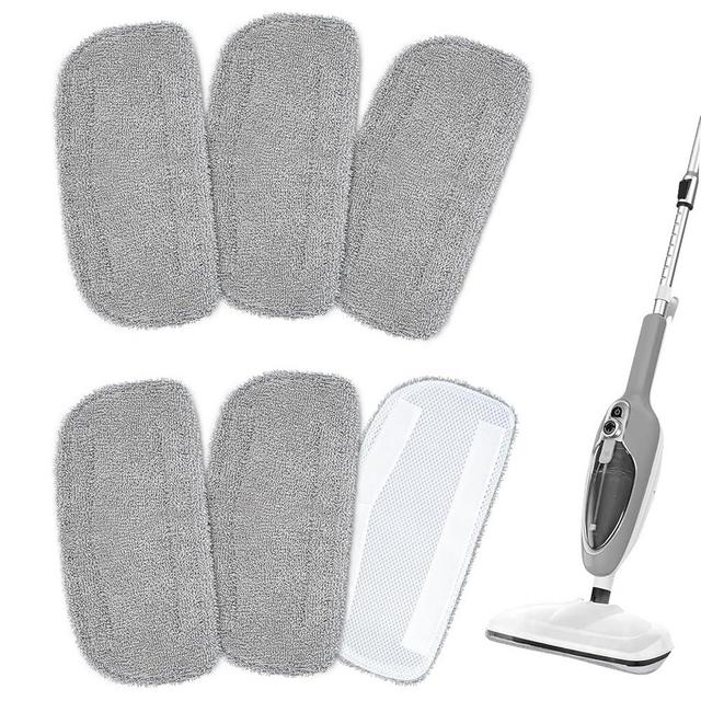 Nicemiya 6 Packs Steam Mop Pads Compatible with GorFanty GF-6610B/GF-6610, Neugo NE033/NE033M & Mxnsewr Steam Mop, Washable & Reusable Replacement Microfiber Cloth