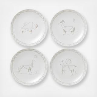 Cave Animal Assorted Plate, Set of 4