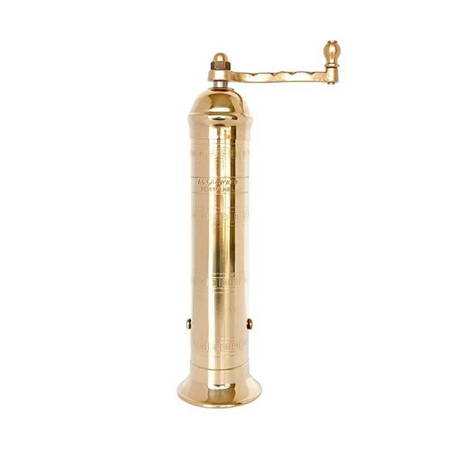 The Original European Salt and Pepper Mill 9” Brass Pepper Mill