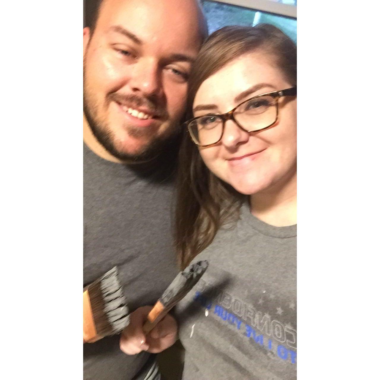 Our second date. We painted his cabinets, slow danced in his kitchen, and I met his entire family.