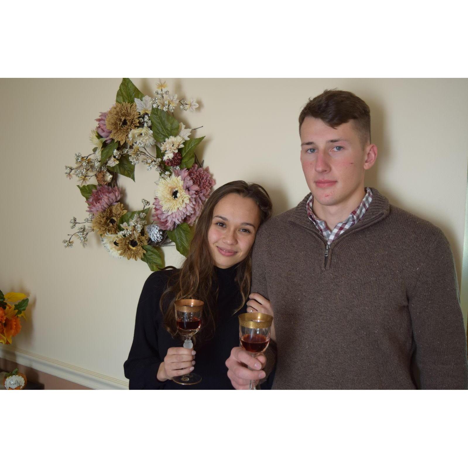 Post-engagement toast at the Ignatik's