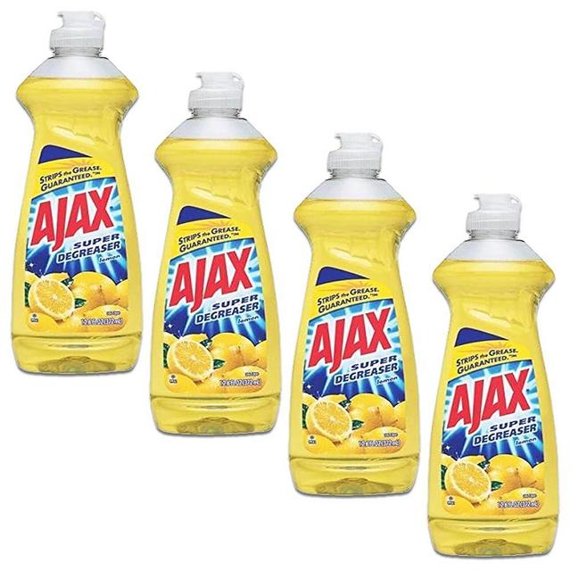 Ajax Super Degreaser Dish Liquid, Lemon, 12.6 Fluid Ounce (Pack of 4)
