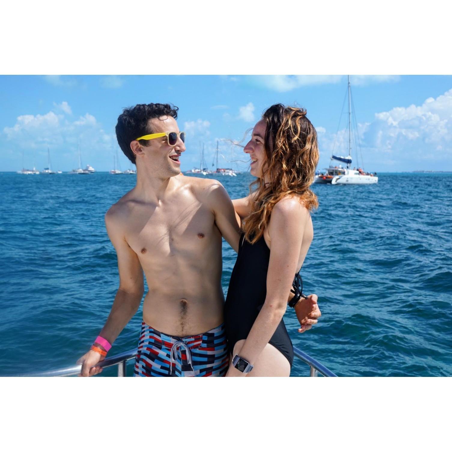 Another one of our favorite memories- renting a boat with our friends in Mexico!