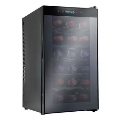Ivation 18-Bottle Dual Zone Thermoelectric Wine Cooler in Black