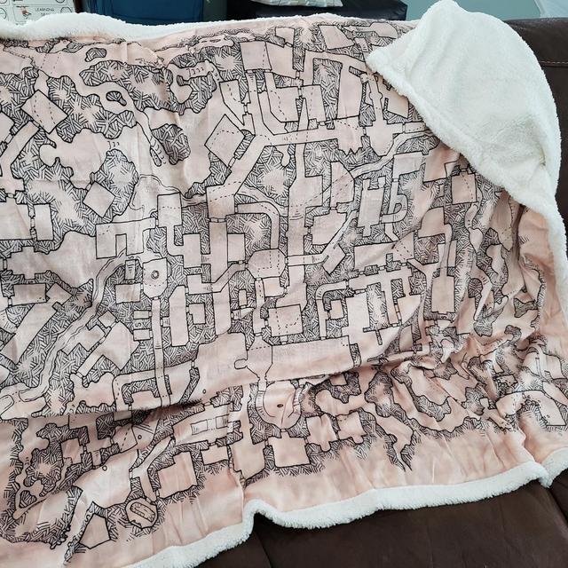 Dungeons and Dragons SHERPA FLEECE BLANKET Vintage D&D map Pathfinder free ship