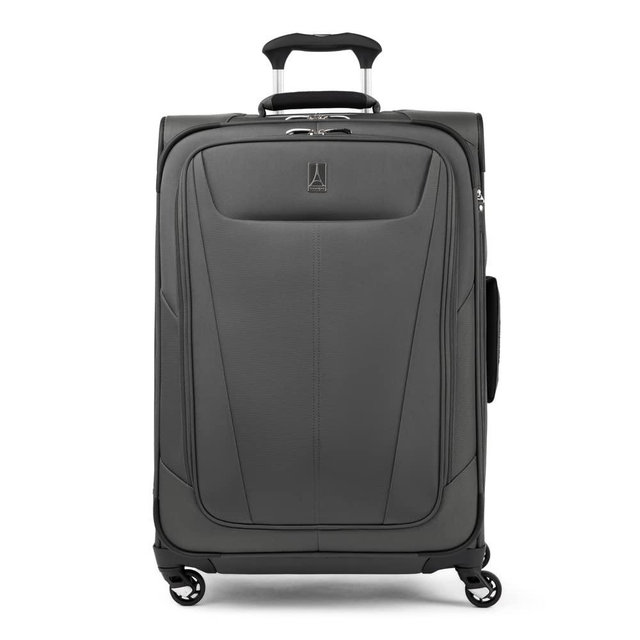 Travelpro Maxlite 5 Softside Expandable Luggage with 4 Spinner Wheels, Lightweight Suitcase, Men and Women, Shadow Grey, Checked-Medium 25-Inch