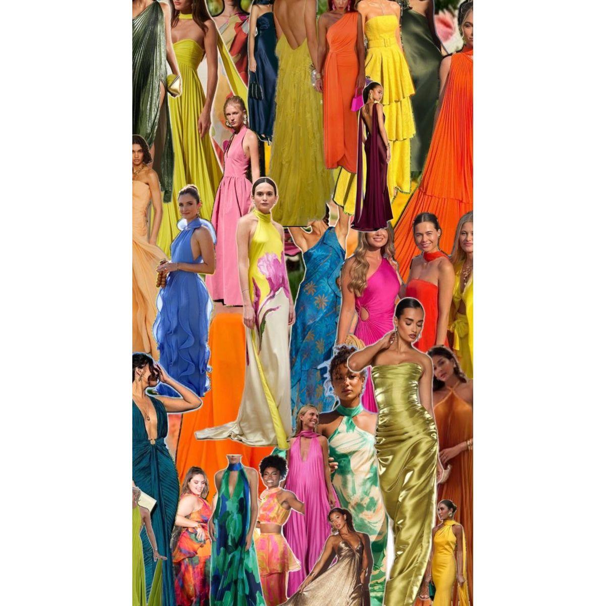Women's wedding day attire: Women: COLORFUL, floor-length formal dresses that are comfortable for outdoor events. Consider wearing sturdy heels, as you’ll be walking on cobblestone!