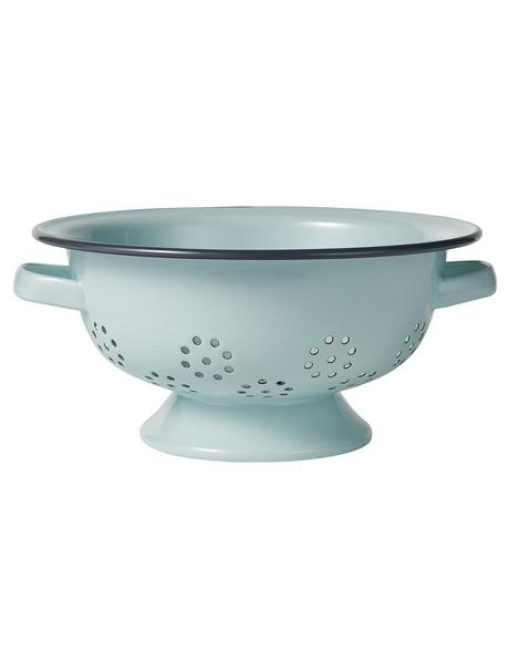 Dishy Enamel Colander, 24cm, Duck Egg