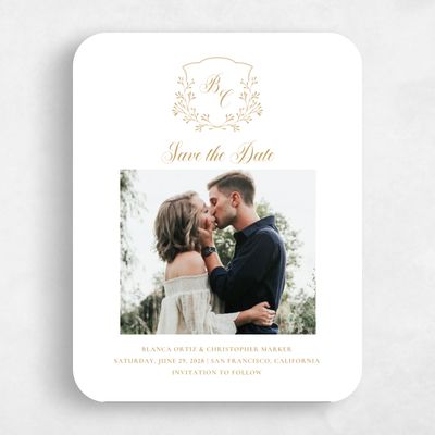 Yellow Rounded Wedding Save the Date - Estera Photo