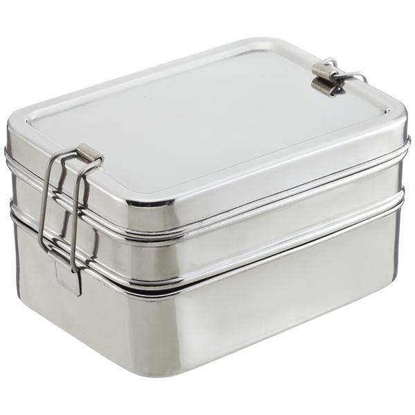 ECOlunchbox Stainless Steel Rectangular 3-in-1 Bento Box