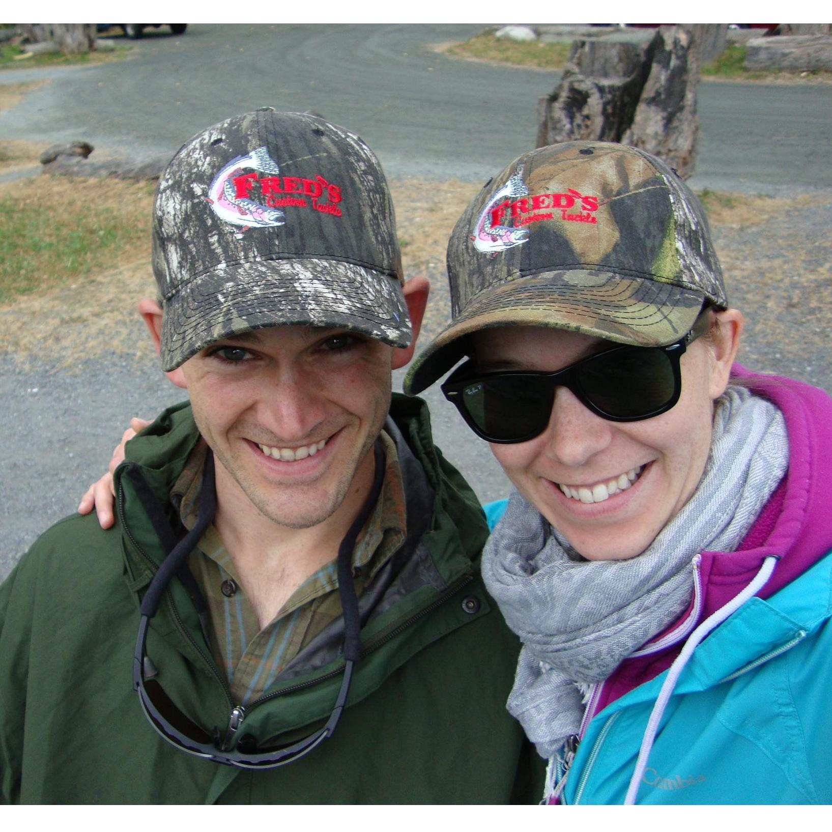 Matching Canadian fishing licences, matching Canadian hats. BC 2014