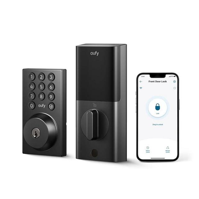 eufy Smart Lock C30, Keyless Entry Door Lock, Built-in WiFi Deadbolt, Smart Lock for Front Door, No Bridge Required, Easy Installation, App Remote Control, Auto Lock