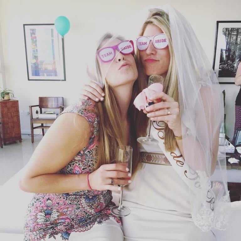 Jessie with bridesmaid, Kristin, at Kristin's bridal shower!