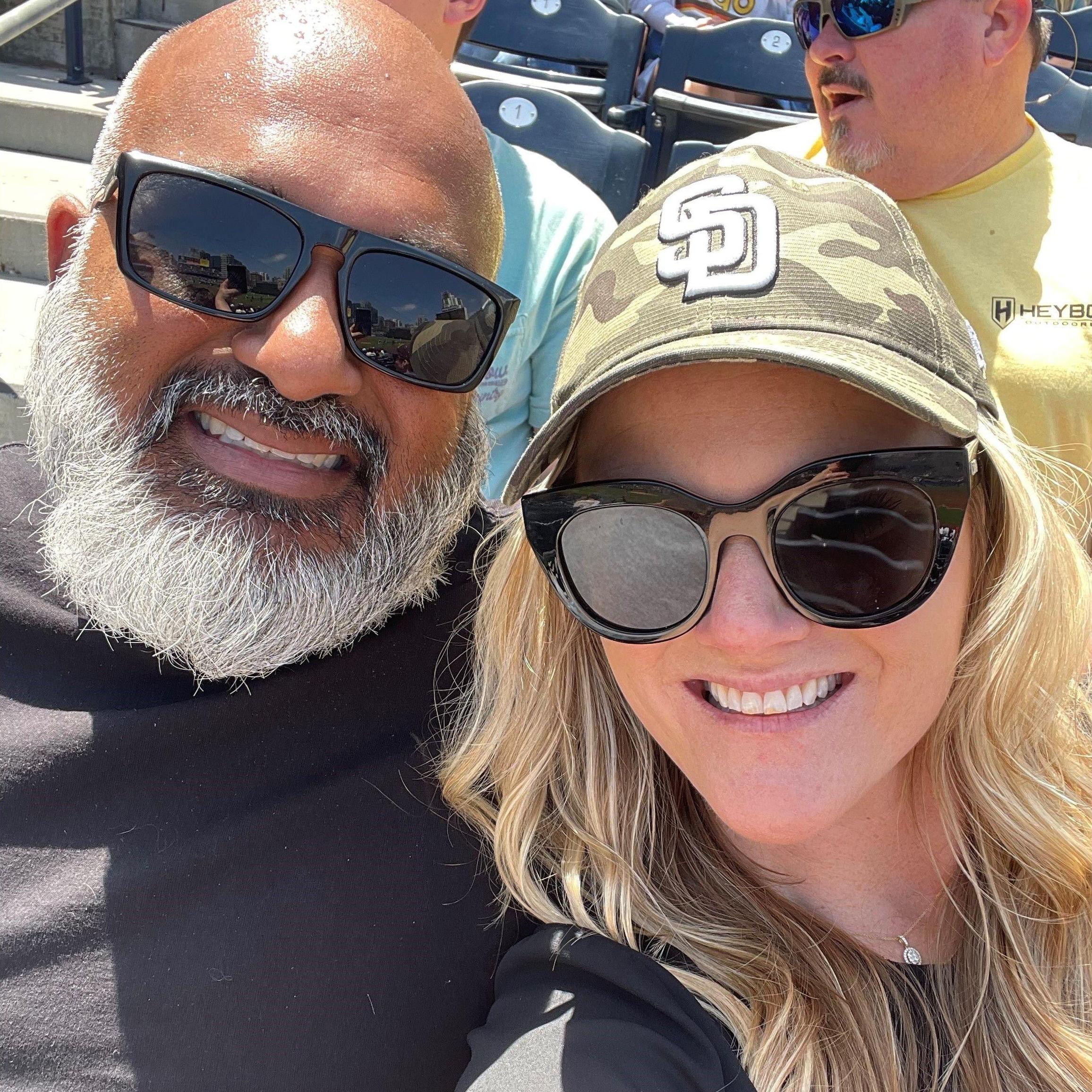 Our first Padres game... and the day Deepak told Carrie, "I think I love you!"