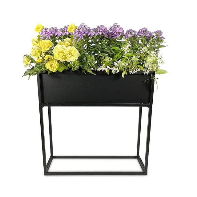 Cocoyard Modern Elevated Metal Planter Box. Rectangular Indoor Outdoor Standing Planter Stand, Great Gift for Plant Lover, Birthday, and Any Holidays (Tall, 28)