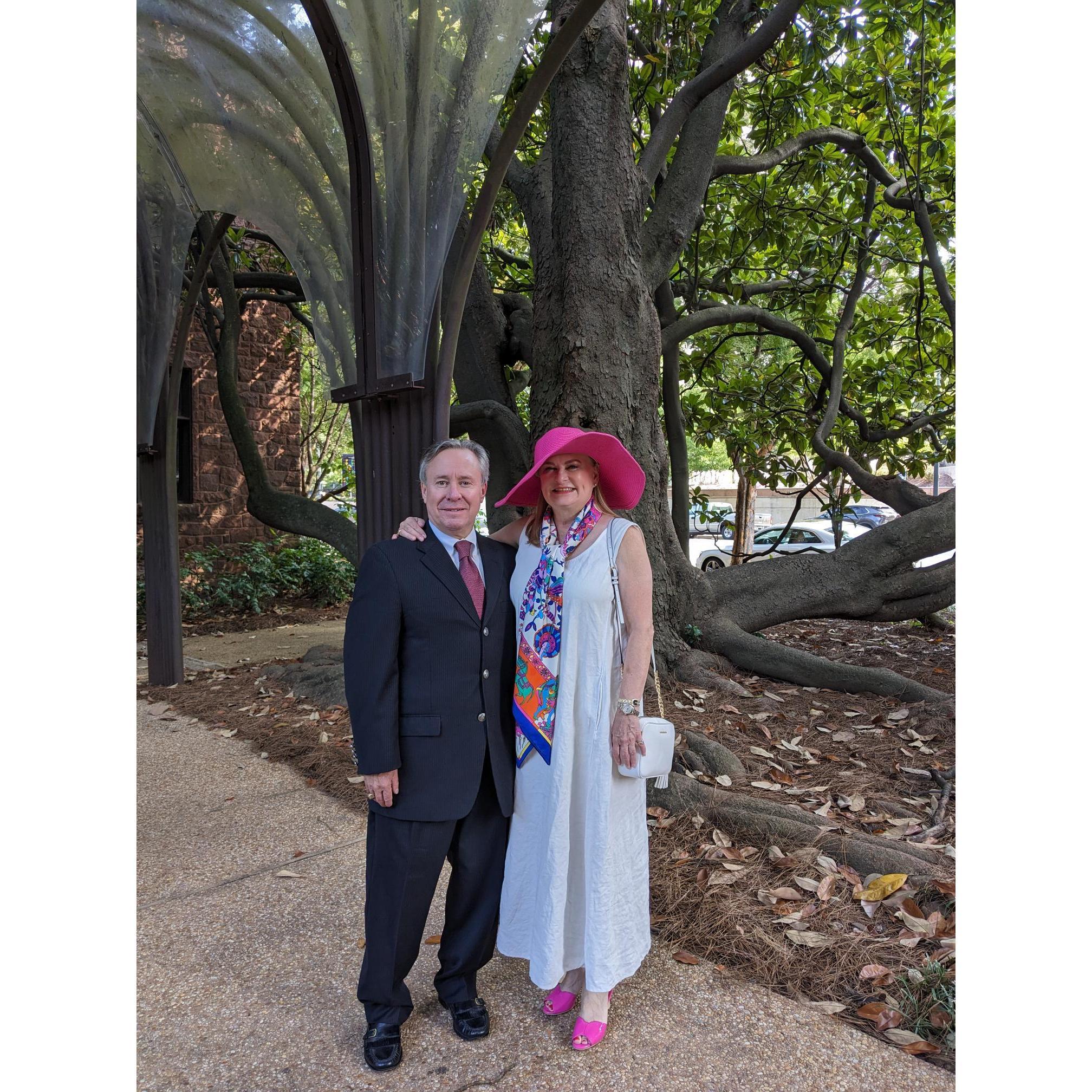 In the Courtyard of All Saints Episcopal where Robert was Christened '23