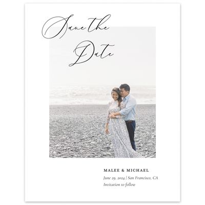 White Wedding Digital Save the Date - Evora Photo