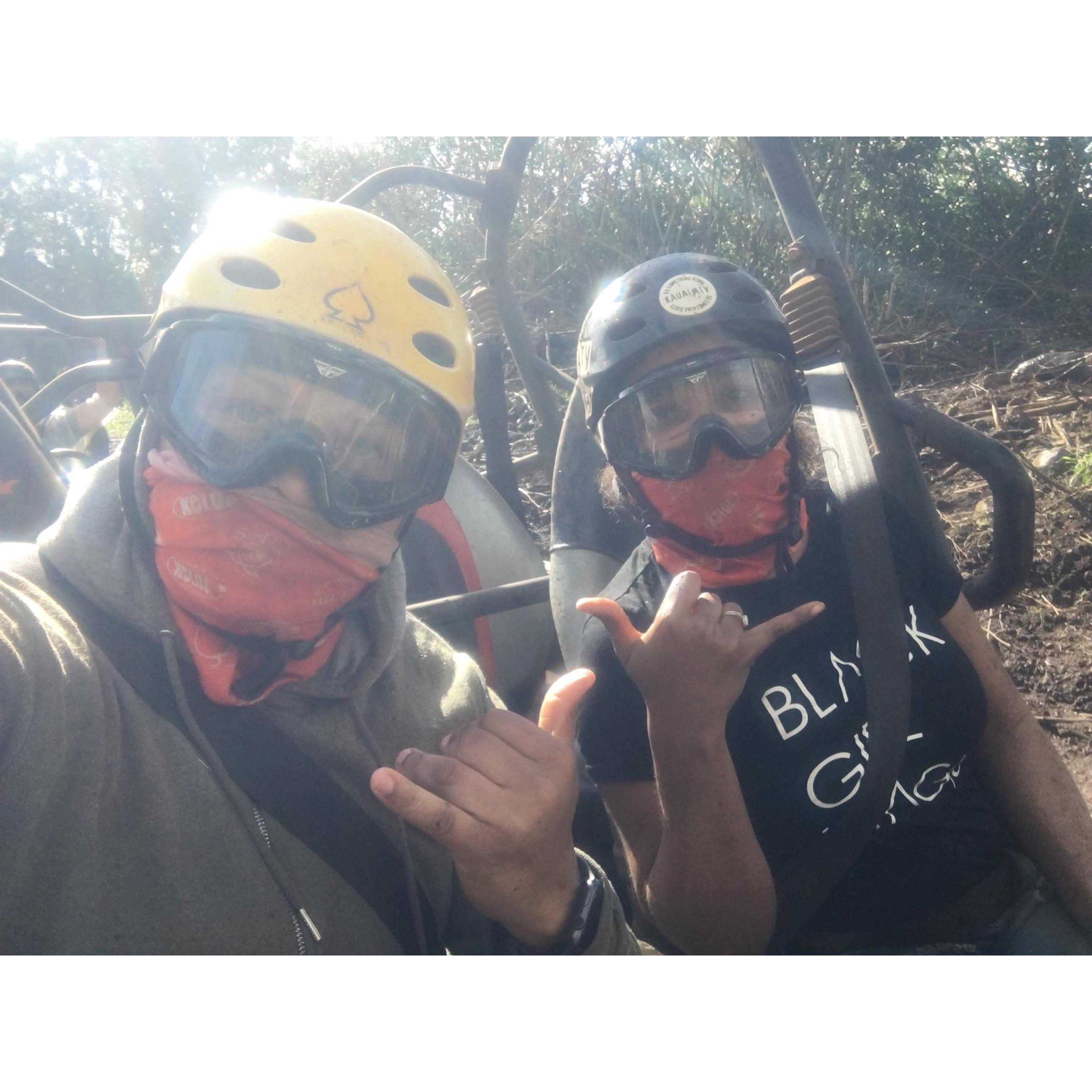Riding ATV's in Hawaii.