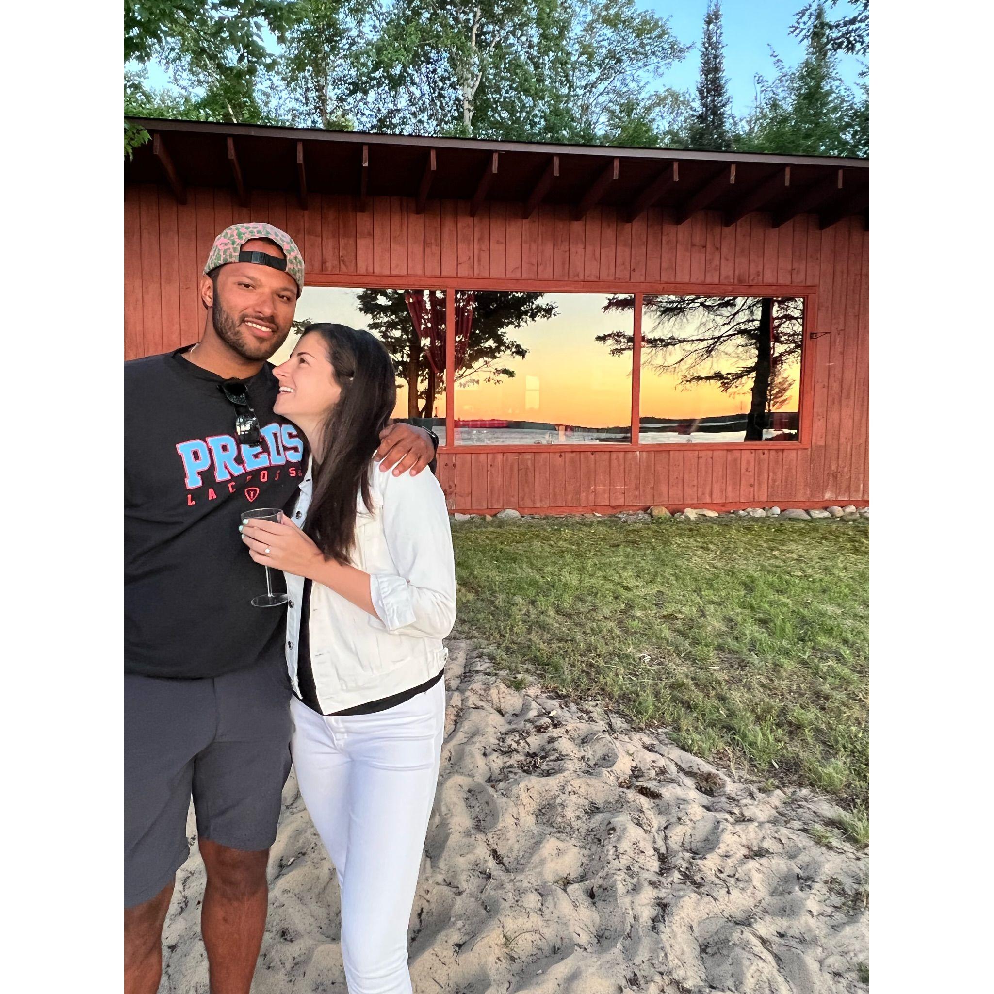 Enjoying our first night as fiances!