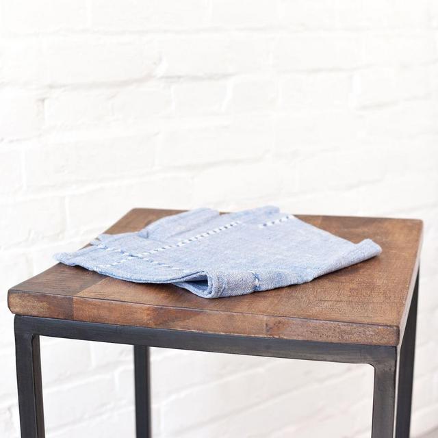 Pulled Handwoven Cotton Napkin, Blue