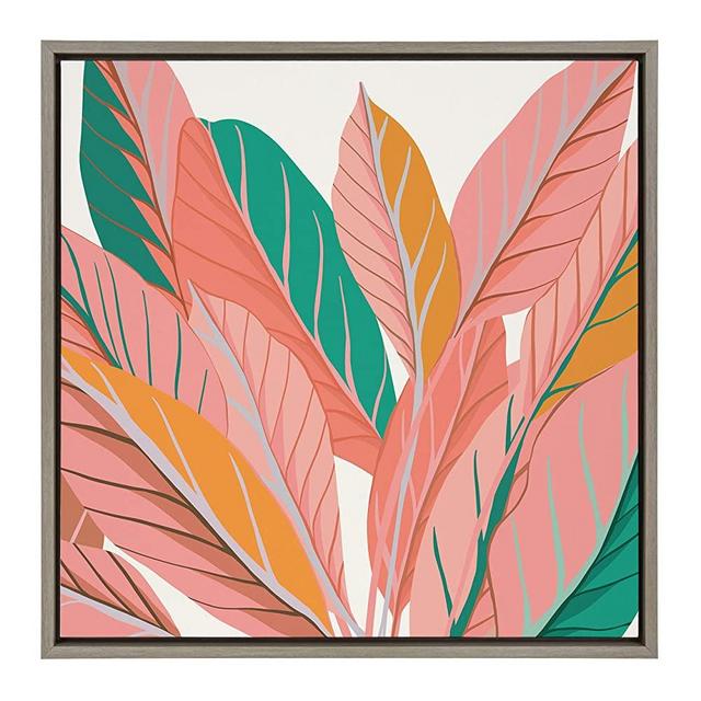 Kate and Laurel Sylvie Expand Framed Canvas Wall Art by Alicia Schultz, 30x30 Gray, Colorful Nature Art for Wall