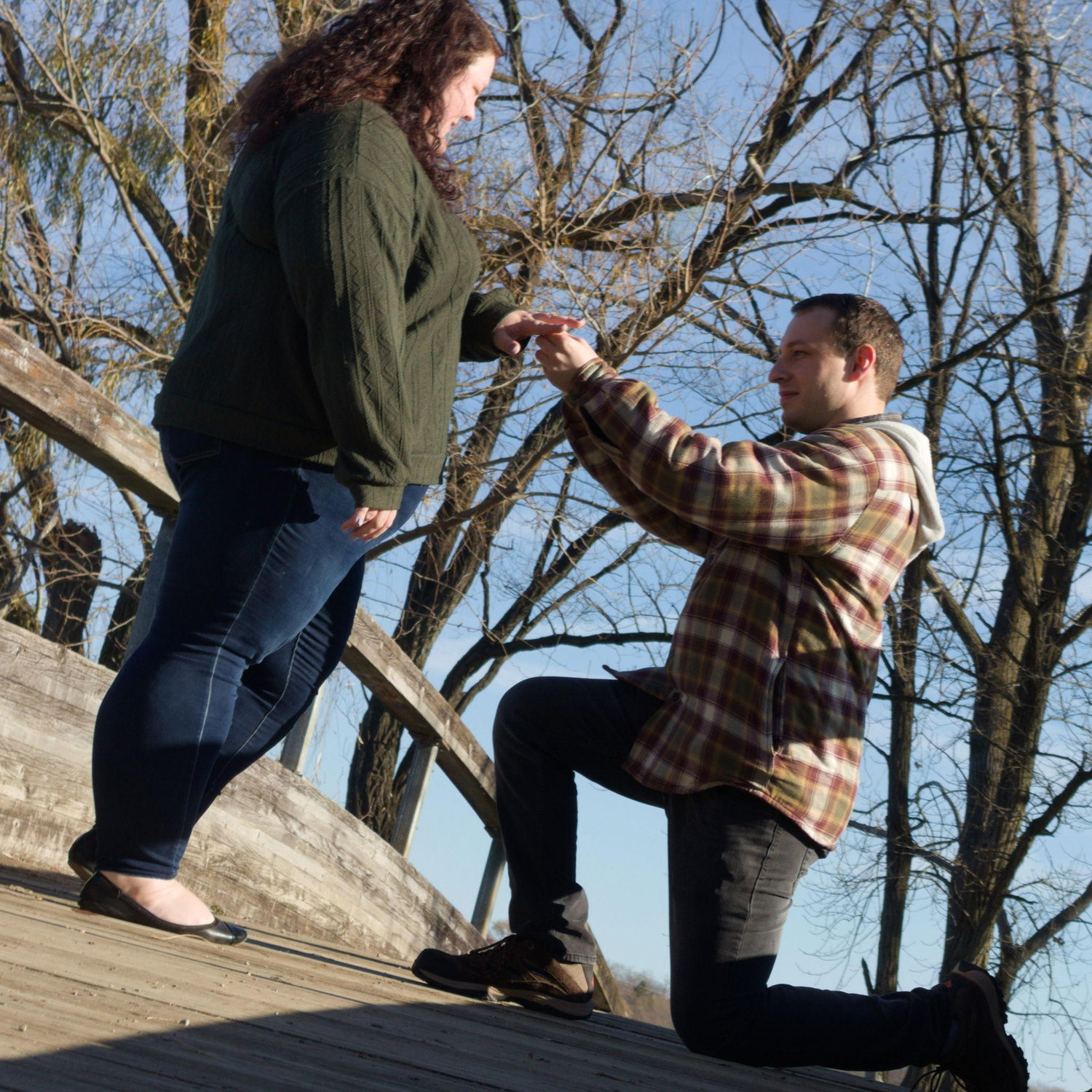 Another picture of Mike proposing.