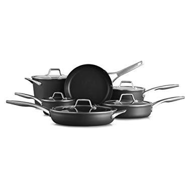Calphalon 2029626 Premier Hard-Anodized Nonstick 11 Piece Cookware Set, Black