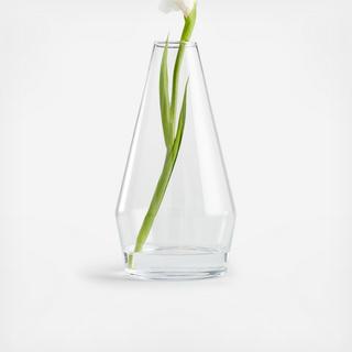 Laurel Angled Clear Glass Vase