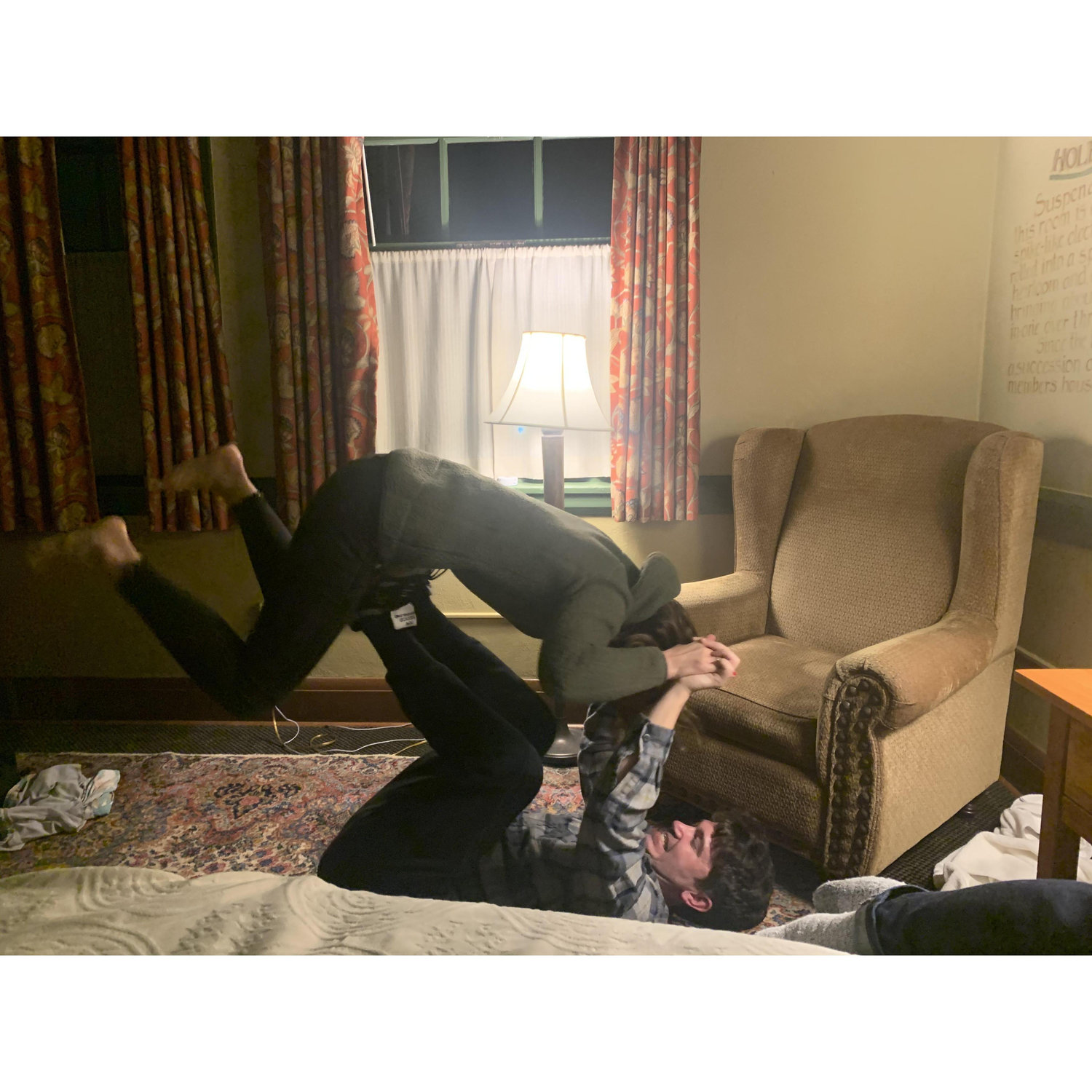 We've always loved the crisp, athletic aesthetic of acro yoga. We have wonderful teamwork that vastly exceeds our balance, strength and flexibility.