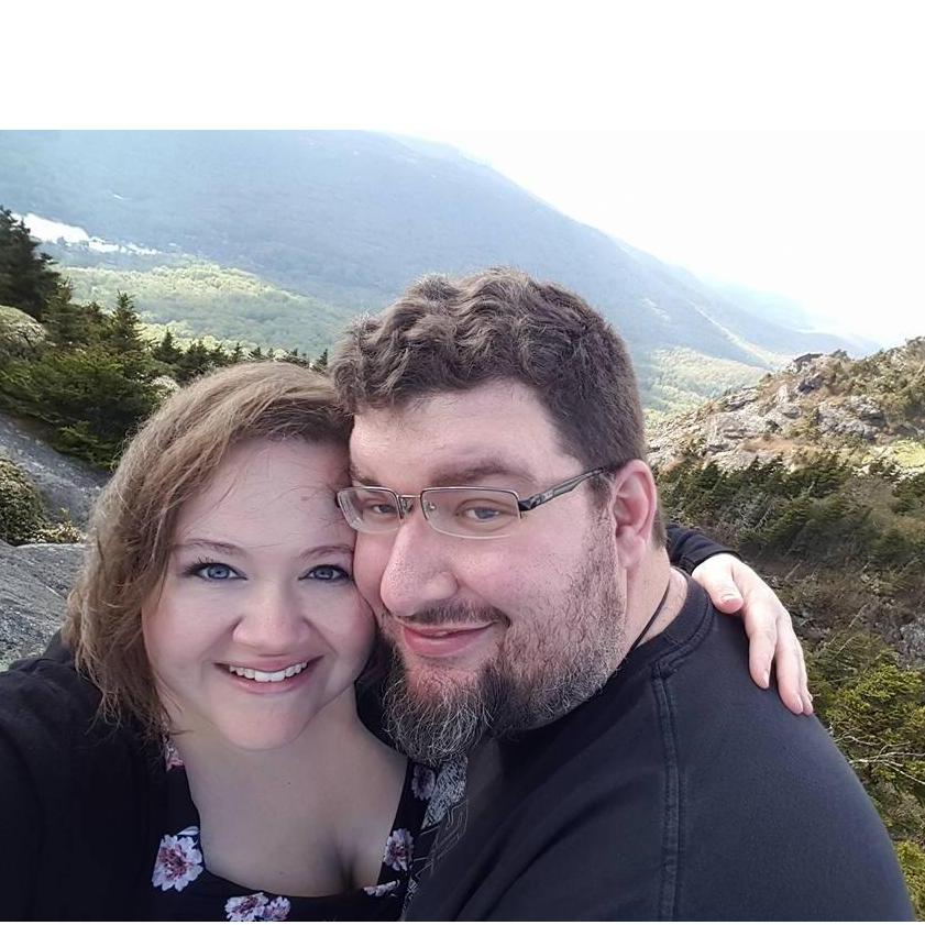 Top of Grandfather Mountain, not long after first exchanging "I love you".