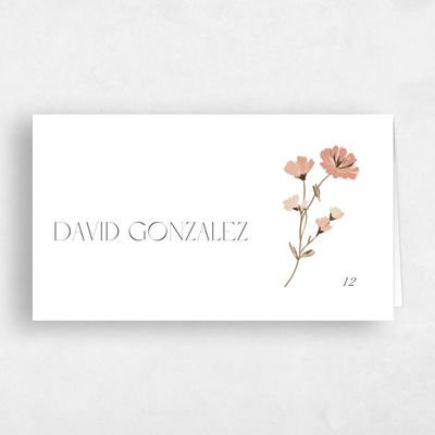 White Simple Wedding Place Card - Marlowe