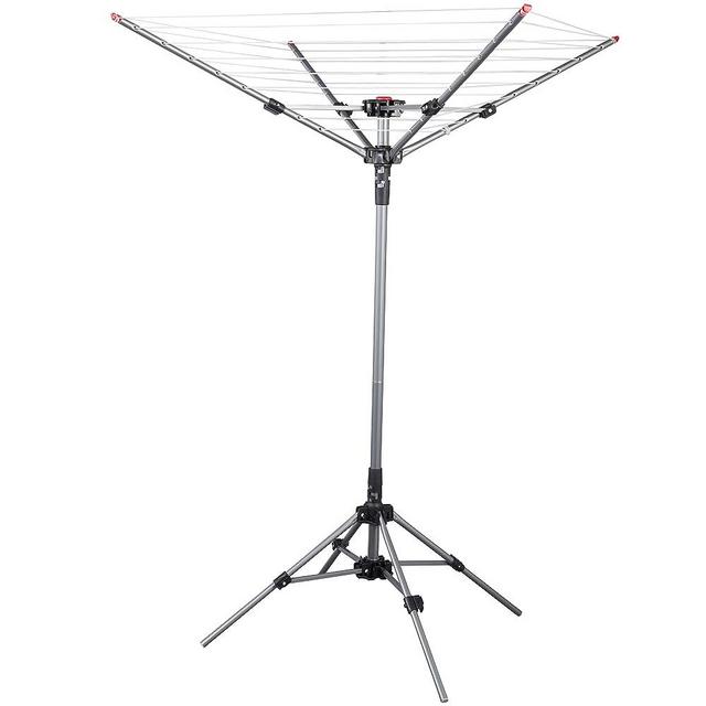 STORAGE MANIAC Outdoor Umbrella Drying Rack, 8 Lines with 82 Feet Drying Space, Steel Frame & Adjustable Height, 4-arm Umbrella Clothesline for Laundry, Collapsible Clothes Drying Rack for Backyard