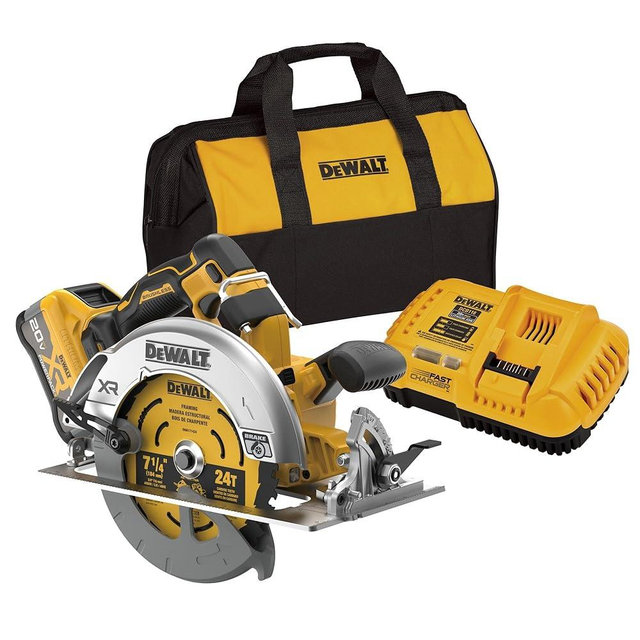 DEWALT 20V MAX XR 7-1/4" Cordless Circular Saw Kit XR POWERPACK with Battery and Charger Included (DCS590WW1)