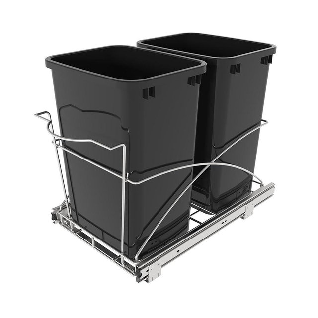 STORKING Pull Out Trash Can Under Cabinet,14" Wx22 D Heavy Duty Kitchen Garbage Bin, Soft-Close Full Extension Slides, Slide Out Waste Container for Kitchen Cabinets (Trash Can Not Included)