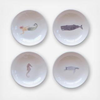Waterside Sea Life 4-Piece Plate Set