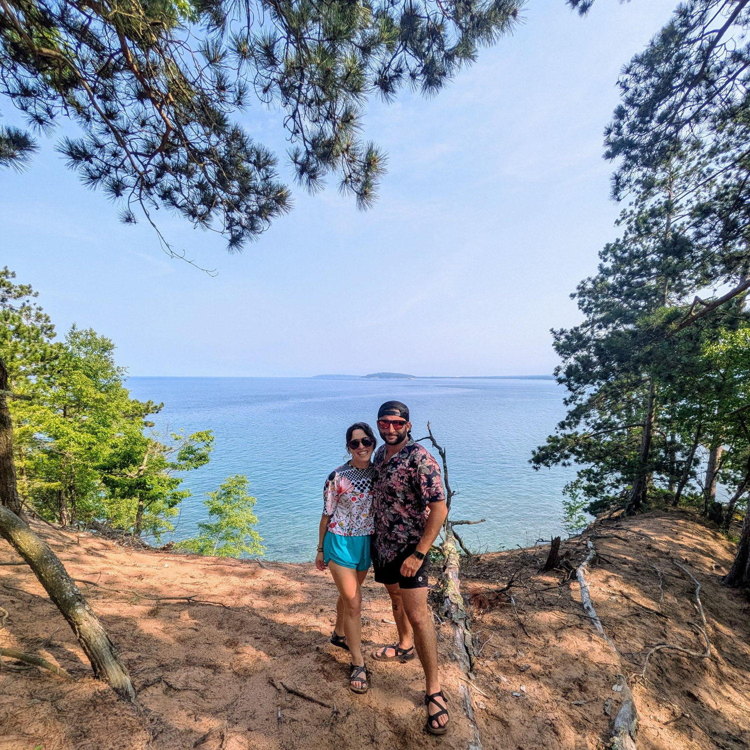 MOH Marianne Caddy snapped this photo of us while hiking on Little Presque Isle near Marquette, MI.