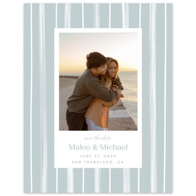Soft Teal, Blue Wedding Digital Save the Date - Coastal Photo