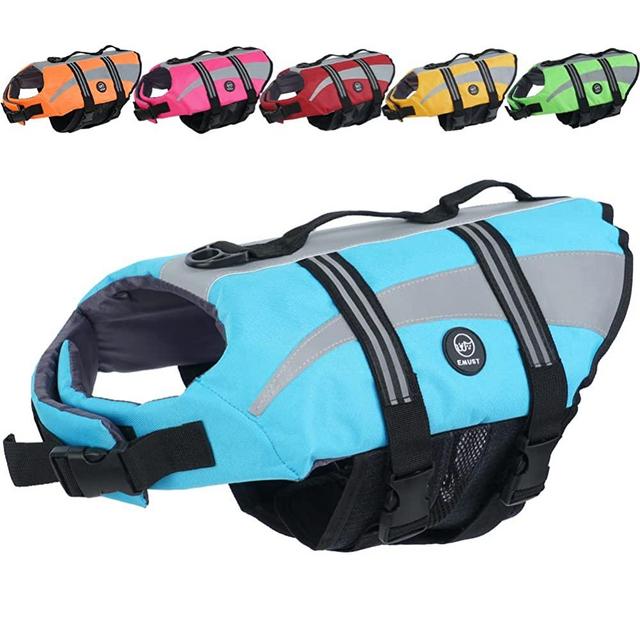 EMUST Life Vests for Dogs, Lightweight Small/Medium/Large Dog Life Preserver, XL Dog Life Jacket for Swimming/Boat/Water, Life Jacket for Large Dogs,Blue, XL