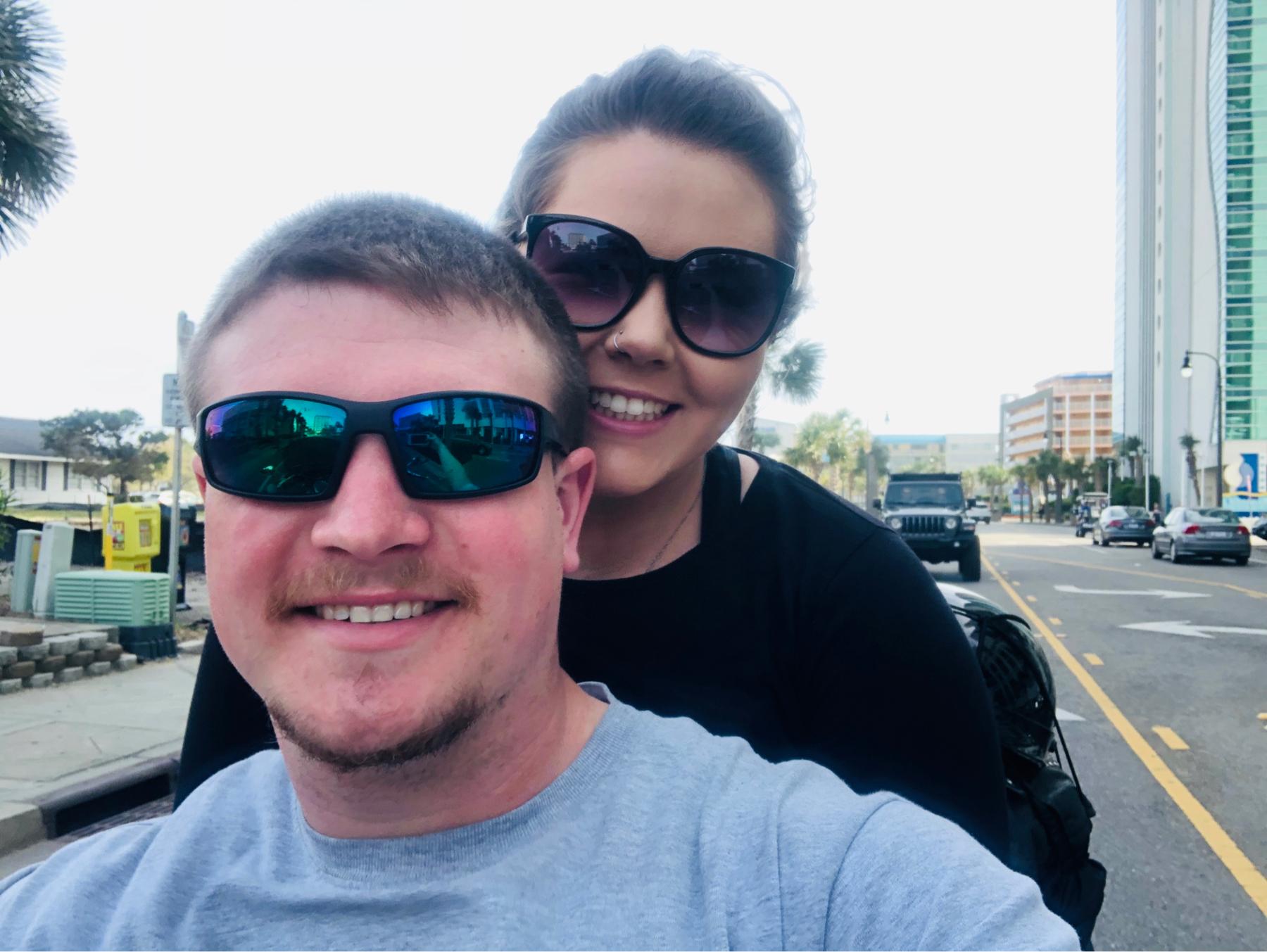 First beach trip on the bike! Paige's second time on a bike, EVER! When we hit the top of Fancy Gap on I77N it was 35 degrees and we could no longer feel our legs!