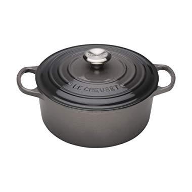 Le Creuset Signature Enameled Cast-Iron 7-1/4-Quart Round French (Dutch) Oven, Oyster