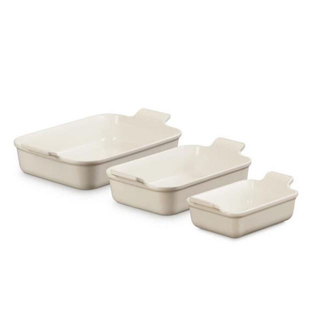 Heritage 3-Piece Rectangular Baking Dish Set - Brioche Color