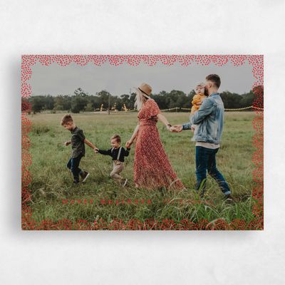Bright Red Holiday Card - Hemsedal Landscape