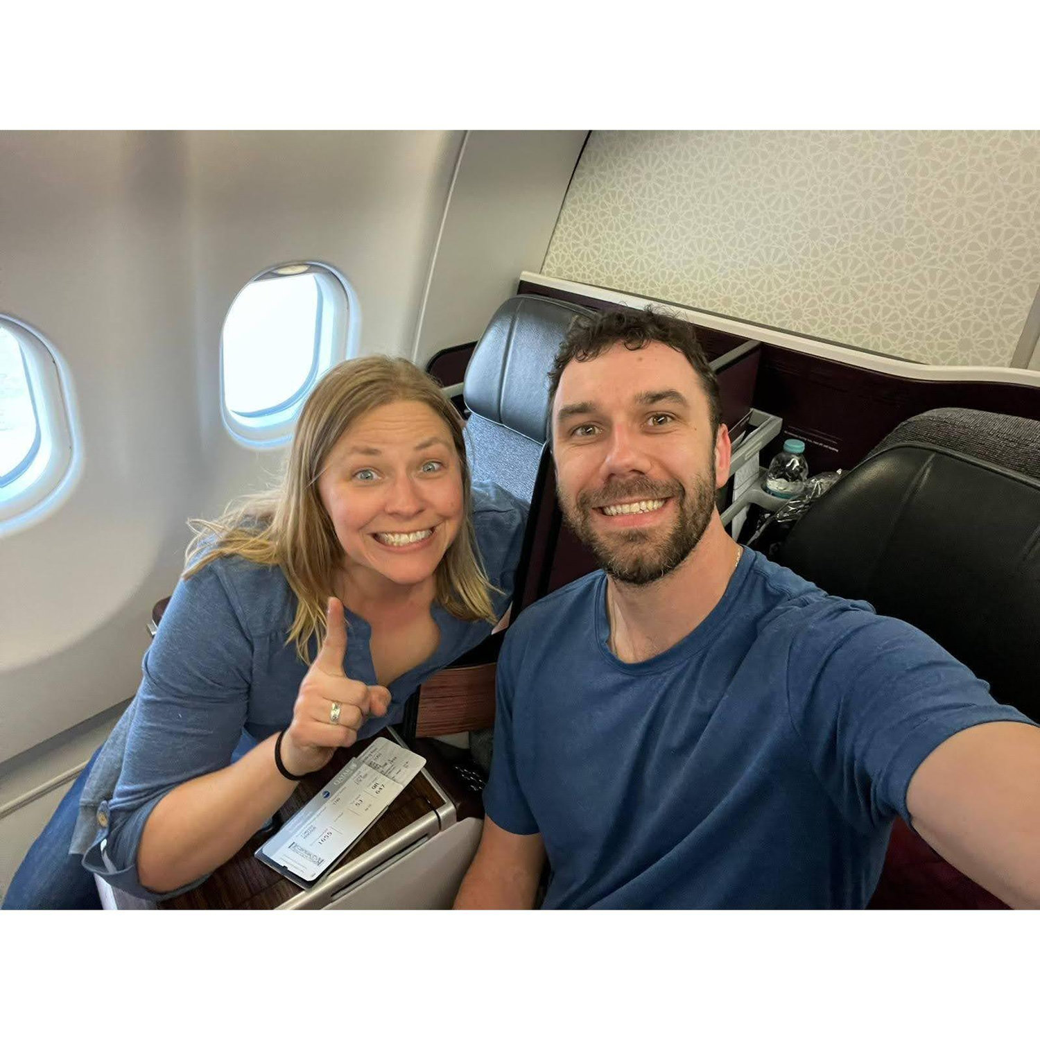 Excited for a surprise upgrade to 1st class for the flight out of Nepal this year! What a blessing!